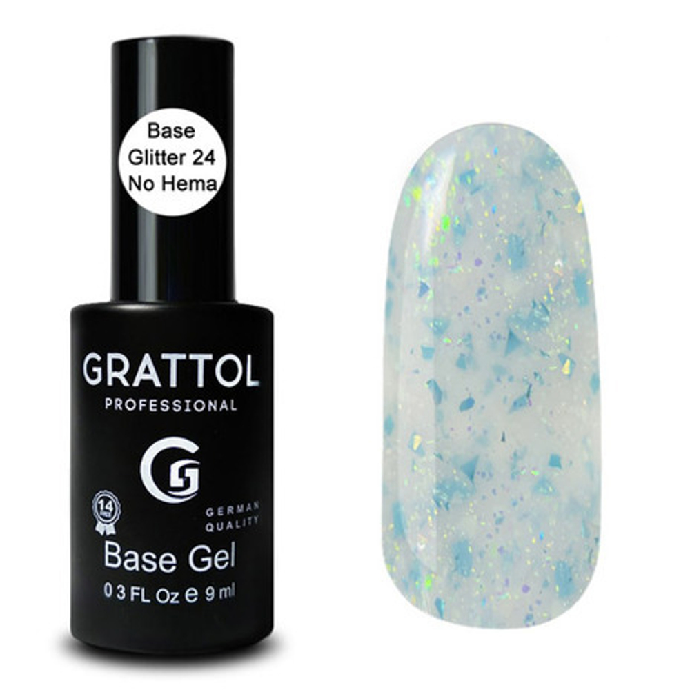 GRATTOL База камуфлирующая Glitter No Hema №24, 9мл