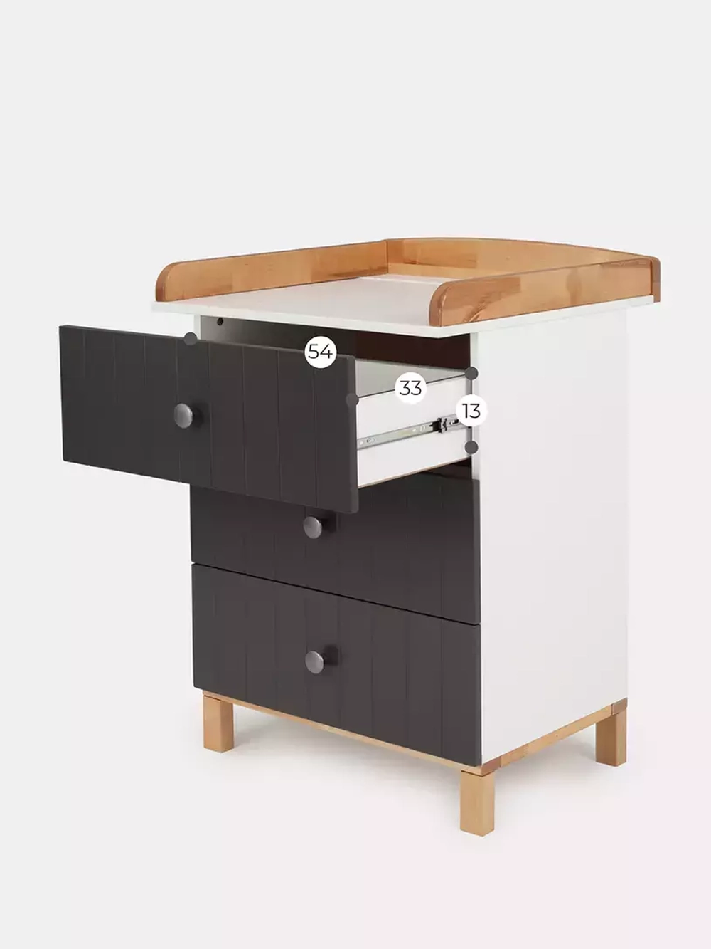 Комод RANT "BAMBOO" 64см 3 ящ. (арт.103) Moon Grey