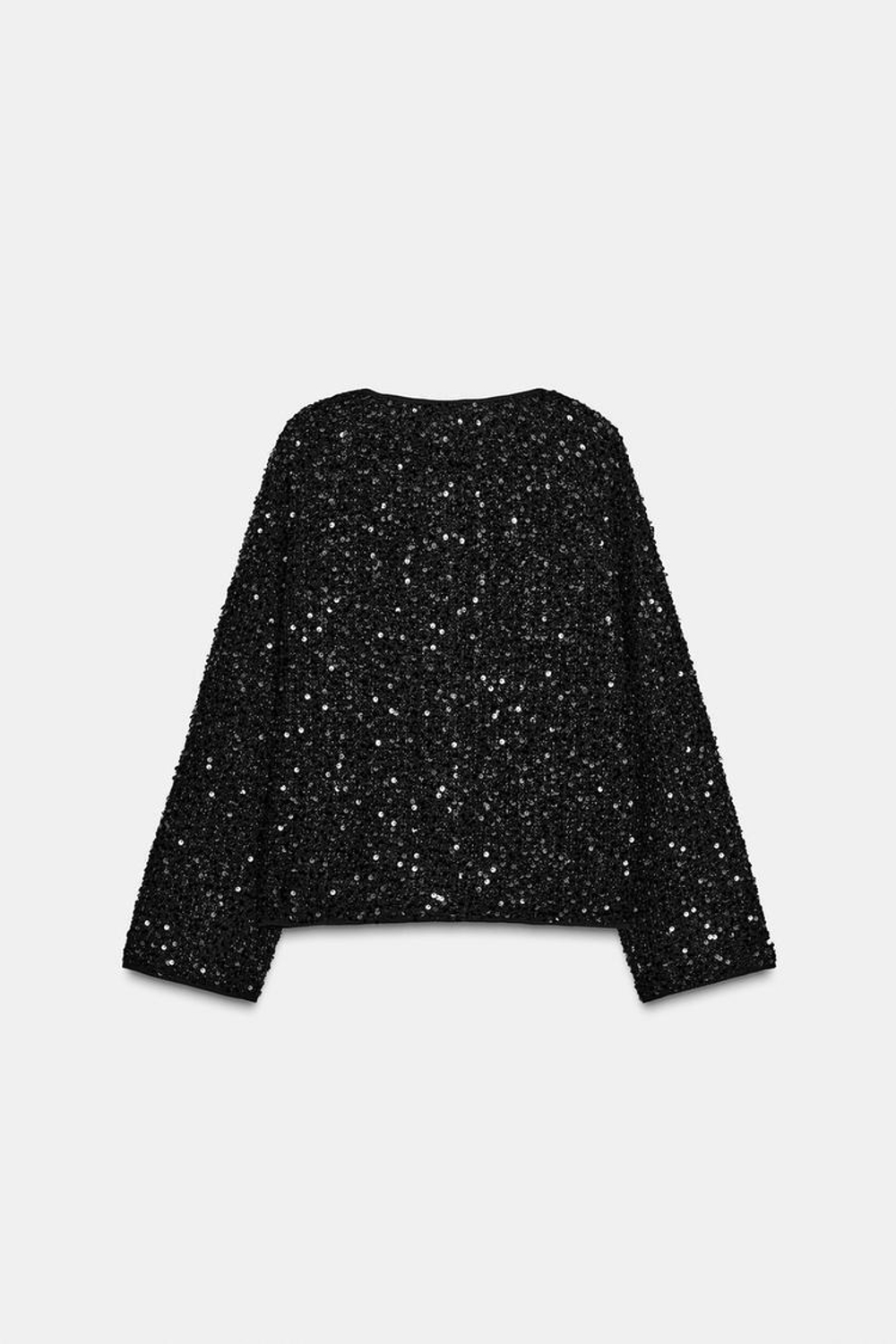 ZARA КАРДИГАН С ПАЙЕТКАМИ, ЧЕРНЫЙ