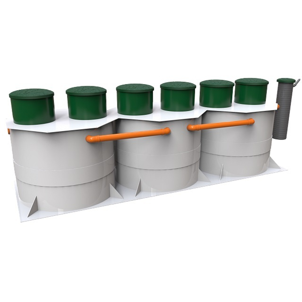 Станция биологической очистки Коло Веси Kolo Vesi 50 прин/ 10000 л. в сутки / до 50 чел. / принудительный сброс (2000x7100x2065см;800кг;) - арт.560176