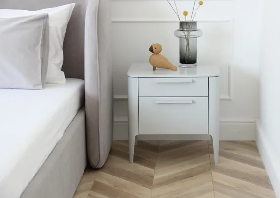 Тумба прикроватная Type 2 ящика ширина 50 см (светло-серый)