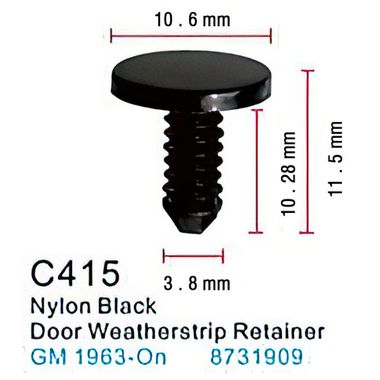 Клипса для крепления внутренней обшивки а/м GM пластиковая (100шт/уп.) Forsage клипса C0415( GM )