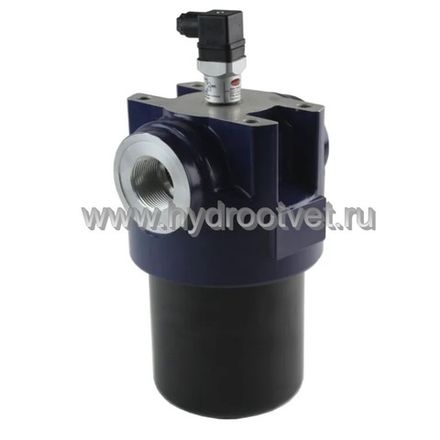 WKLFBN/HC330IF10C1.1 - Линейный фильтр гидравлический одинарный модели LF тонкость фильтрации 10 мкм, типоразмер 330, вид присоединения: резьба G11/2, материал корпуса - алюминий, рабочее давление до 100 бар, электрический индикатор загрязнения