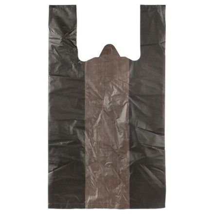 Пакеты-майки чёрные 30+16х55см 23мкм (100/1000шт)