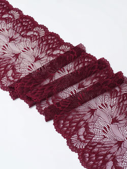 Эластичное кружево для белья цвет бордовый ширина 22 см