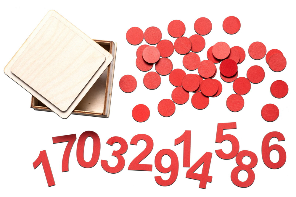 Кружки и цифры (деревянная коробка)