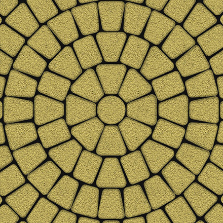 Тротуарная плитка КЛАССИКО (круг) - Гранит Желтый, комплект из 3 видов плит
