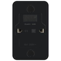 Розетка Intro Quadro 2-203-05 двойная без заземления 2х2P 16А-250В IP20 ОУ антрацит | Intro Quadro