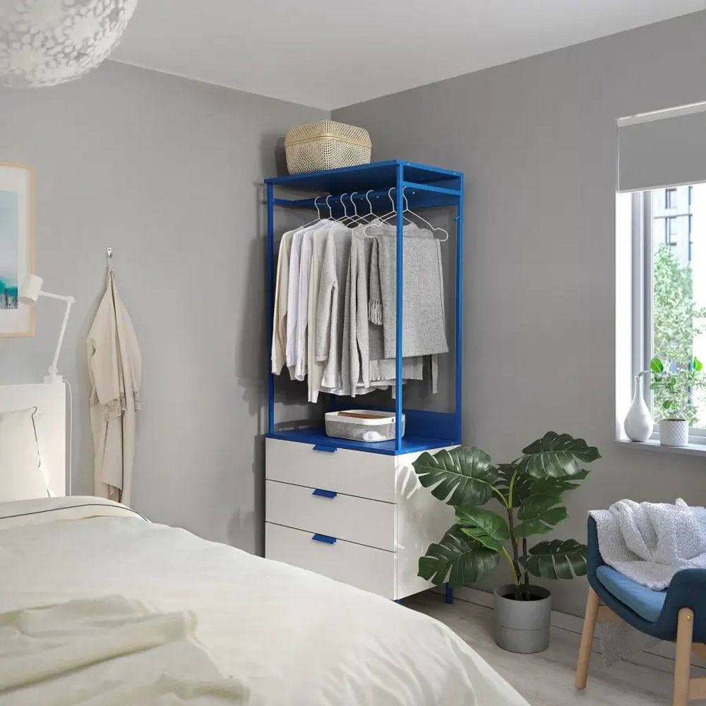 Комбинация для хранения - PLATSA  IKEA/ ПЛАТСА  ИКЕА, 191х80 см, белый/синий