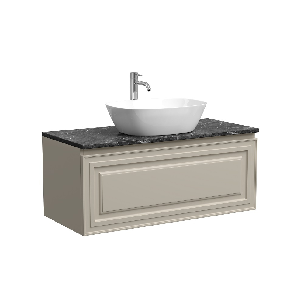 Тумба подвесная Sancos Very, Beige Soft 995х445х406, под столешницу с отверстием под смеситель, цвет Black Sky