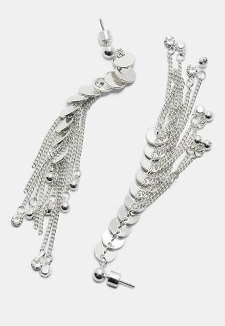 STRADIVARIUS Серьги-подвески с цепочкой, серый