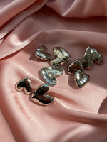 Пуговицы сердечки мятый металл серебро