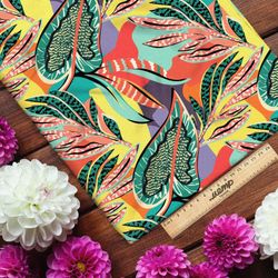 Ткань мембрана разноцветные пёстрые листья