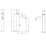 Смеситель для раковины Boheme Stick 122-BCR.2 черный/ручка хром