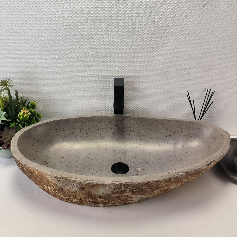 Раковина из речного камня RS-63631 (77*40*15) 0124