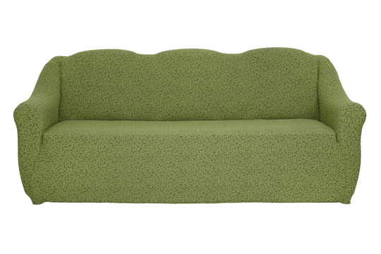 Чехол Жаккард на 3-х местный диван без оборки, цвет Зеленый светлый