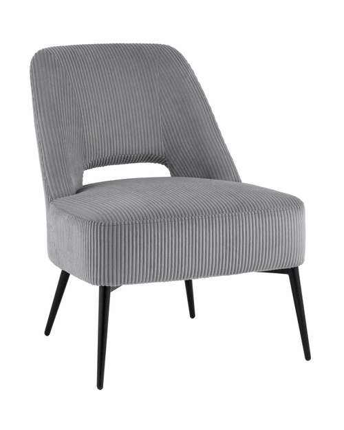 Кресло лаунж Бостон велюр рельефный светло-серый