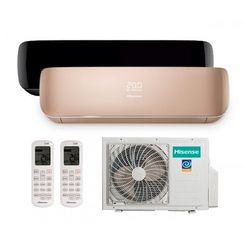 Мульти сплит-система Hisense на 2 комнаты (25+25 кв.м.) Black + Champagne