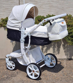 Коляска-трансформер 3в1 LUXMOM 608-2 с автолюлькой, коричневая ЭкоКожа