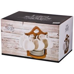 ЧАЙНЫЙ НАБОР LEFARD "NATIVE" НА 6 ПЕР. 12 ПР. 180 МЛ НА ДЕР. ПОДСТАВКЕ (КОР=8НАБ.)