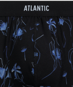 Мужские трусы шорты Atlantic, набор из 3 шт., хлопок, черные + голубые + черные, 3MH-229