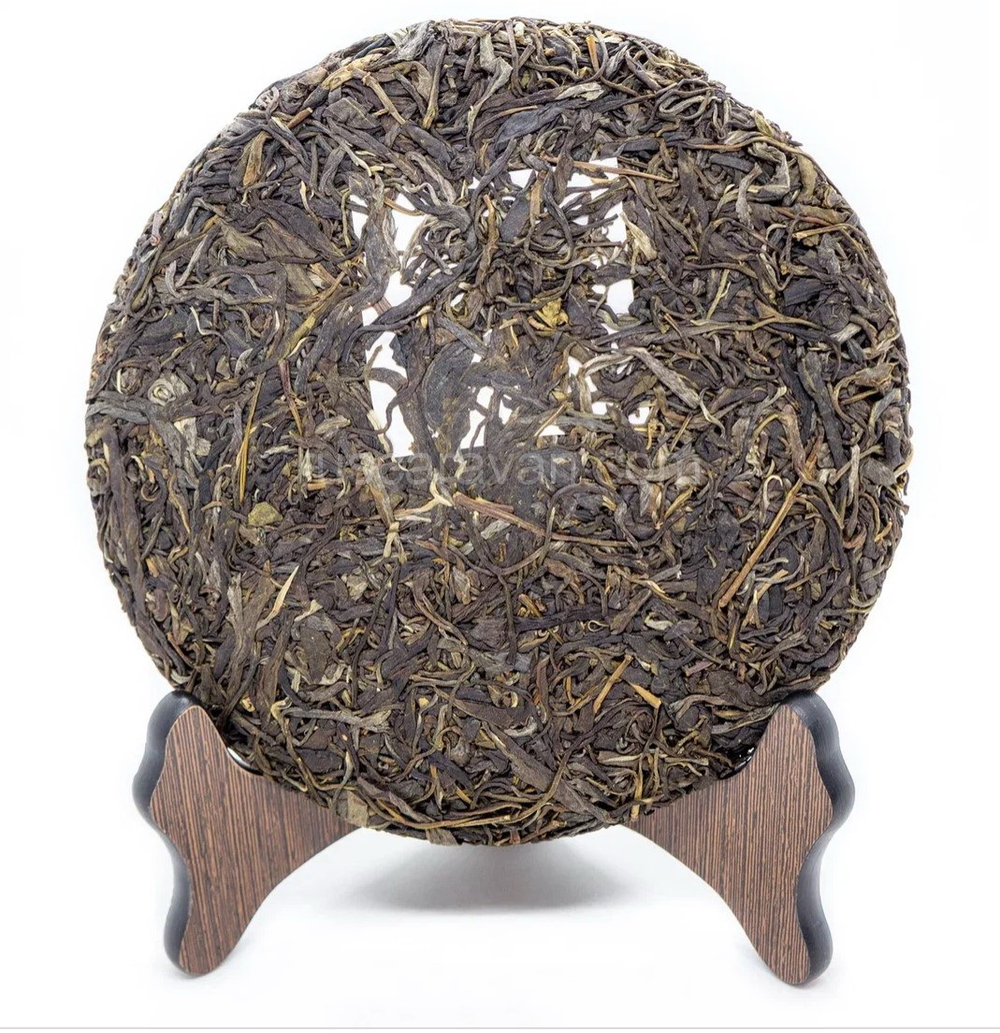 0436к Чай прессованный зеленый Пуэр Шэн "Цзинлун, Древние Деревья ИУ", ци цзы бин 357гр