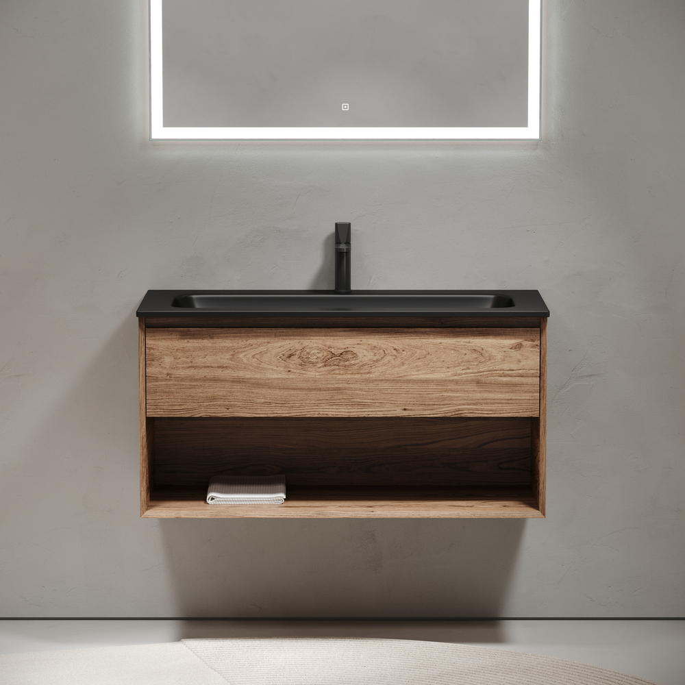 Тумба подвесная под раковину Sancos Marmi 1.0, дуб чарльстон 995х445х520