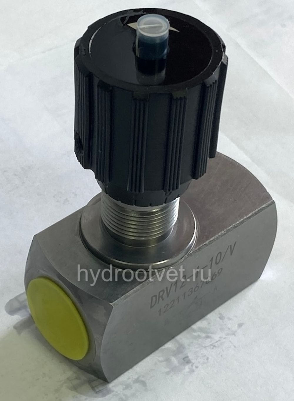 DRV12-1-10/V - Дроссель трубного монтажа c рукояткой, G1/2, обратный клапан - есть