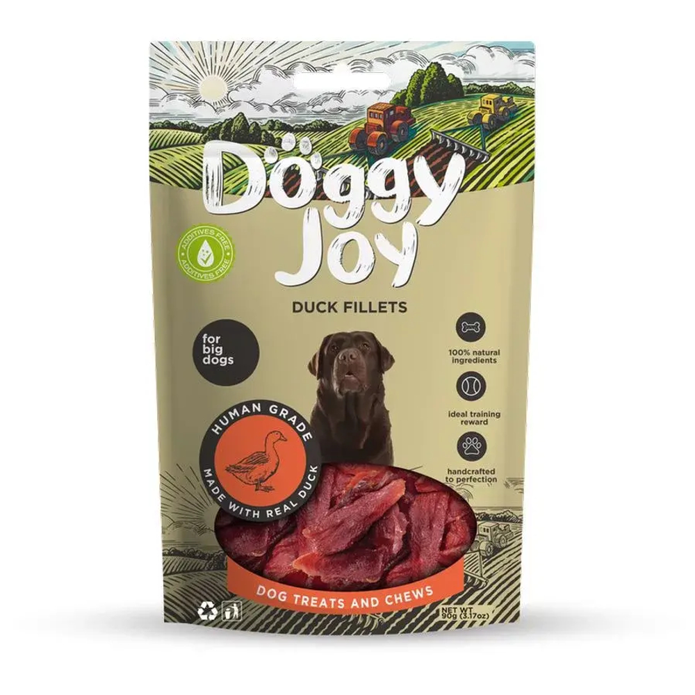 Лакомство Утиные полоски, 90г для собак крупных пород DOGGY JOY