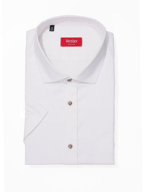 Сорочка мужская VESTER короткий рукав, цвет белый, бамбук, хлопок 73318 06