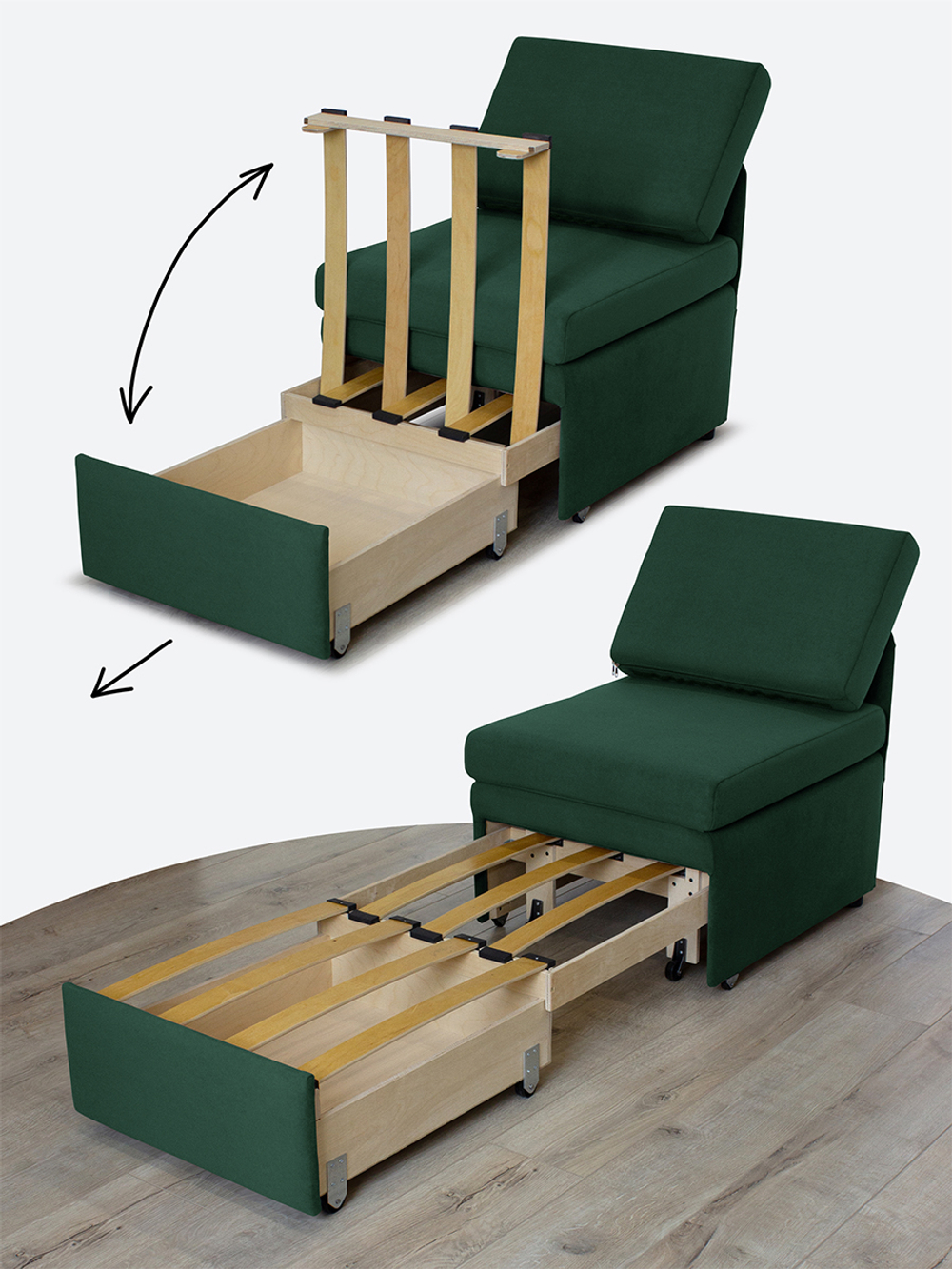 Кресло-кровать "Миник Мини" 60 см, спальное место 60х176 см