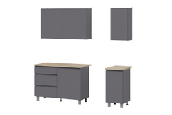 Готовая кухня Денвер 1,6 м, Графит серый, Сонома