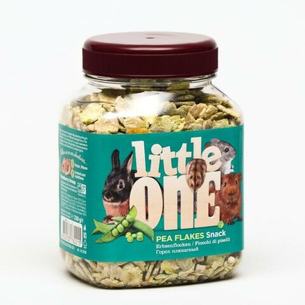 ЛИТЛ ВАН Плющеный горох Лакомство для всех видов грызунов банка 230 гр