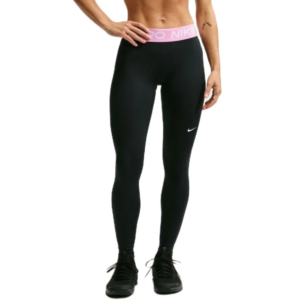 Леггинсы Nike Pro 365 Tight - black/pink rise/white