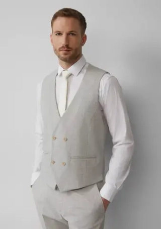 s.O PURE: двухрядный жилет из эластичной ткани в клетку в клетку Black Label