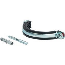 Хомут для труб, комплект: хомут+шпилька шуруп +дюбель пластиковый 4"(107-116)