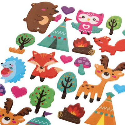 Наклейки выпуклые "Животный мир" 20*10см.