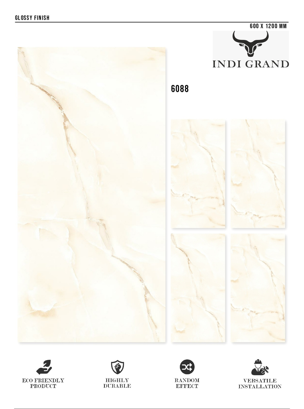 Керамогранит glossy №1 60х120, 6088