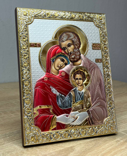 Св. Семейство, икона прямоугольная без рамки, красное дерево, эмаль 120х160