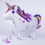 Шар (35"/89 см) Ходячая Фигура, Единорог, Белый 1 шт.