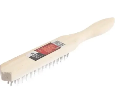 Щетка металлическая 4-рядная, 270мм, дер.ручка, щетина сталь