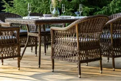 "Амароне" обеденная группа из искусственного ротанга на 6 персон, цвет коричневый