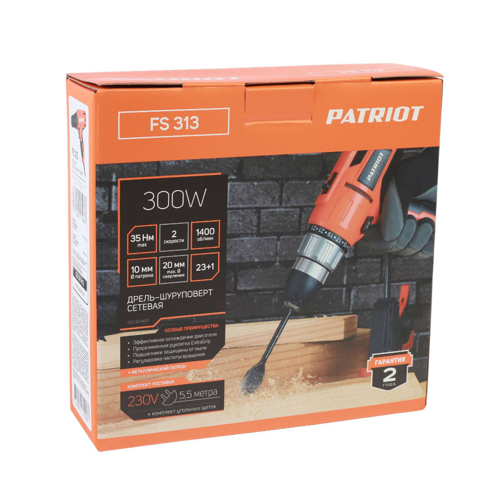 Дрель-шуруповерт электрическая PATRIOT FS 313