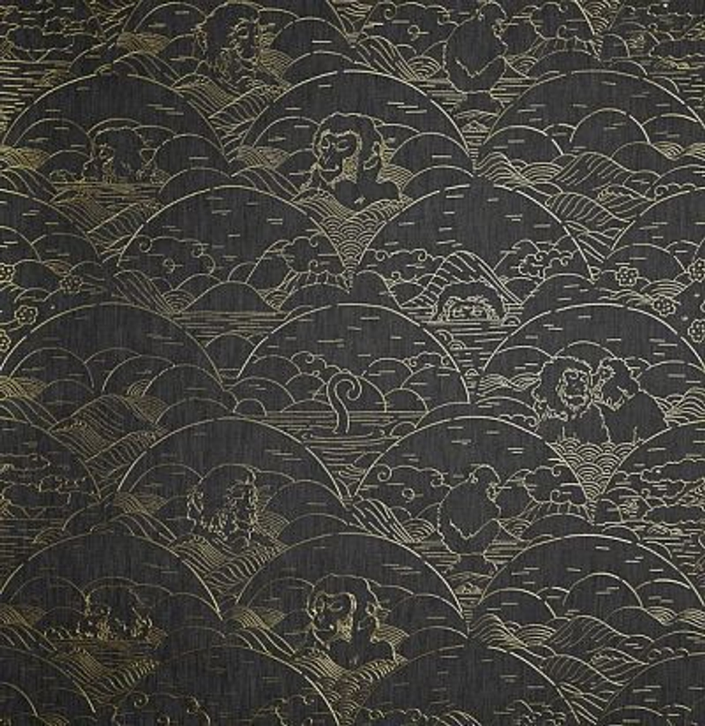 Обои с макаками в пруду MO3001