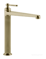 Смеситель для раковины Gessi Venti20, высокий, без донного клапана, цвет Brass Brushed PVD