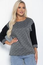 Блуза Греческие мотивы (черно-серая) Б11292 LT Collection