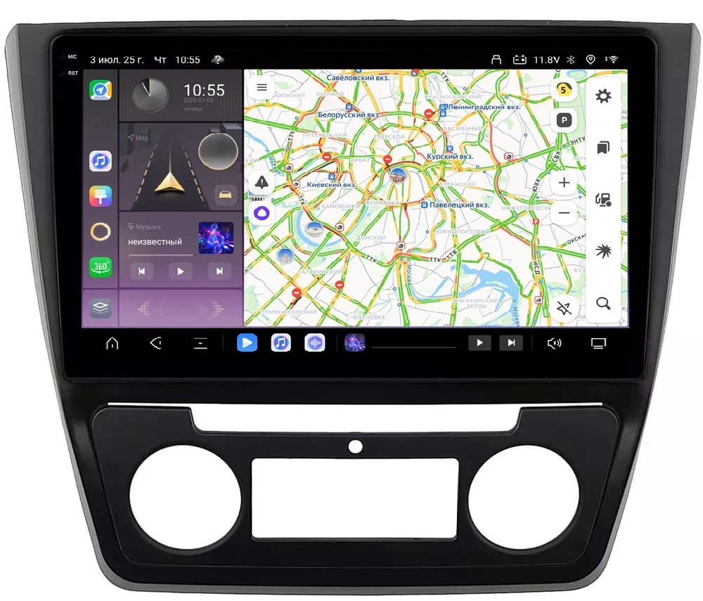 Магнитола для Skoda Yeti 2009-2018 (климат) - Carmedia OL-1919 QLed+2K, Android 13, TS20, CarPlay, 4G SIM-слот