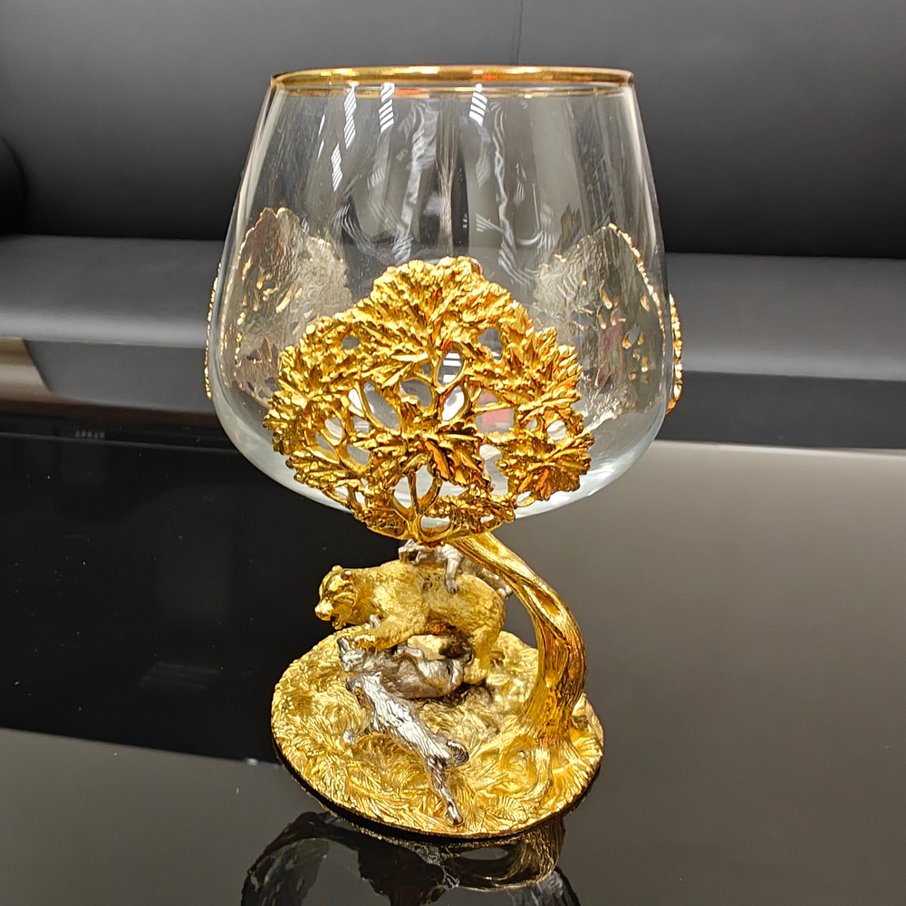 Бокал для коньяка "Охота на медведя" №2