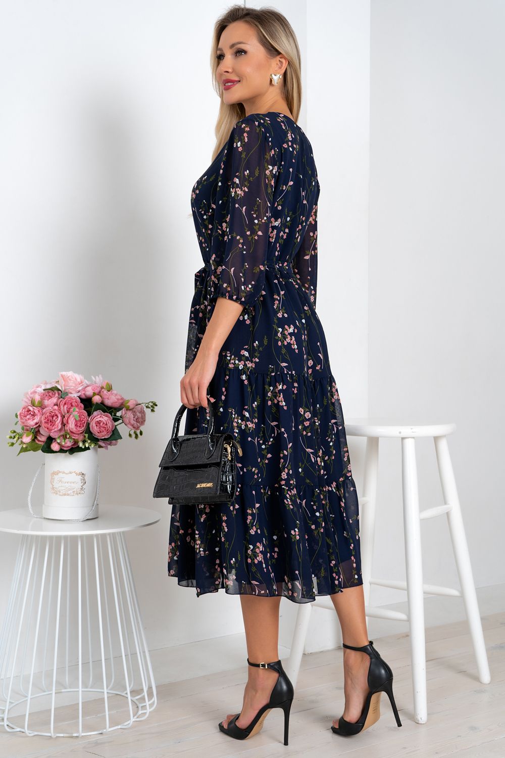 Платье Хелен (темно-синий) Р11-1075/4 Nikol (Акция)