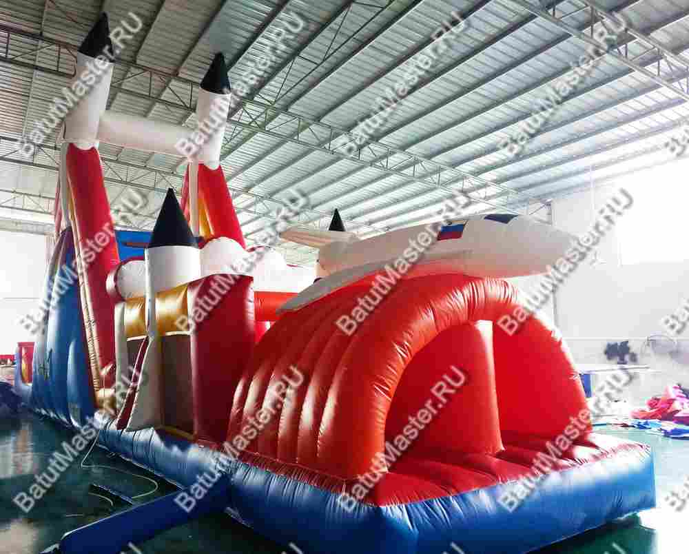 Коммерческий надувной батут "Ракета на взлёте" 14*4*7 м